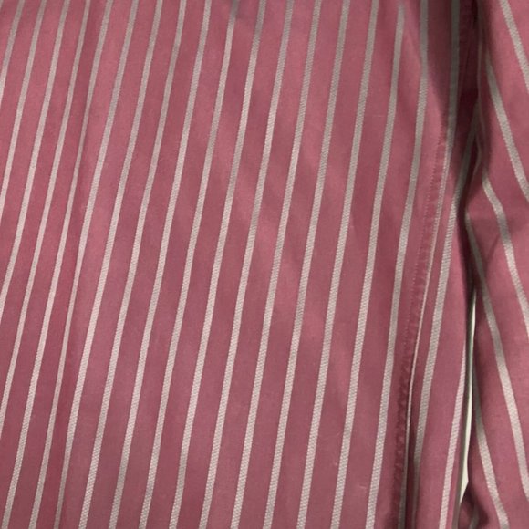 HUGO BOSS Men's Burgandy /Gray Stripe Long Sleeve Button Shirt 16 32/33 - Picture 8 of 10